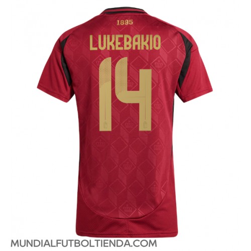 Camiseta Bélgica Dodi Lukebakio #14 Primera Equipación Replica Eurocopa 2024 para mujer mangas cortas